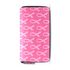 BUY WALLET CLUTCH PINK RIBBON PATTERN - ORGANIZER CARD HOLDER PURSE, COTIME PU LEATHER HANDBAG FOR MEN WOMEN IMPORTED FROM USA