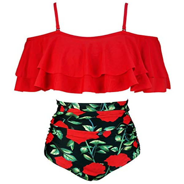 Red Rose Floral Swimsuit By Cocoship Online In U..