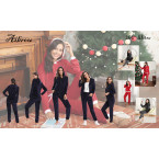 Aibrou Women Velour Tracksuit Zip up Hoodie and Sweat Pant Twinset Fashion Long Sleeve Solid Velvet Pajamas Sleepwear 2 Piece Set