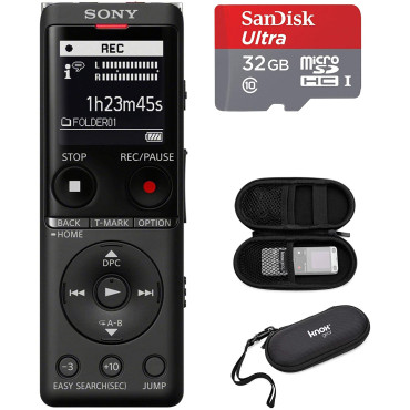 Sony ICD-UX570 Series Digital Voice Recorder (Black) with Built-in USB with 32GB microSD and Knox Gear Hard Carrying case Sony ICD-UX570 Series Digital Voice Recorder (Black) with Built-in USB with 32GB microSD and Knox Gear Hard Carrying case