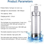 Hydrogen Generator, Hydrogen Water Ionizer Maker Generator, Hydrogen Water Bottle Spe Pem Technology, 400ml Sports Design for Car, Bike, Outdoors, Standard Mineral Water Adapter (Nozzle Version)