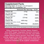 Vegan Vitamin B Complex Liquid by MaryRuth's - Hair Skin Nails Energy - Methyl B12 Folate Biotin Niacin Vitamin B3, 6, 7, 9, 12 - Tart Cherry - Glass 1oz