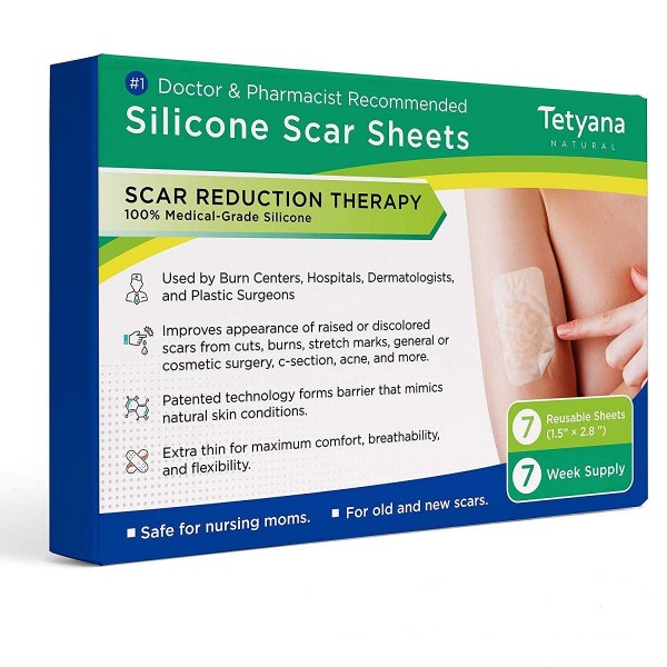 Buy Reusable Silicone Scar Removal Sheets by Tatyana Naturals Cure for Stretch Marks, Surgery Scars, C-Section, Acne Scars