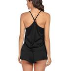 Ekouaer Pajamas Womens Sexy Lingerie Satin Sleepwear Cami Shorts Set Nightwear S-XXL