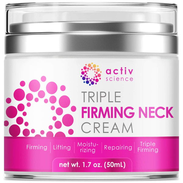 ACTIVSCIENCE Neck Firming Cream, Anti Aging Moisturizer for Neck & Décolleté, Double Chin Reducer, Skin Tightening Cream
