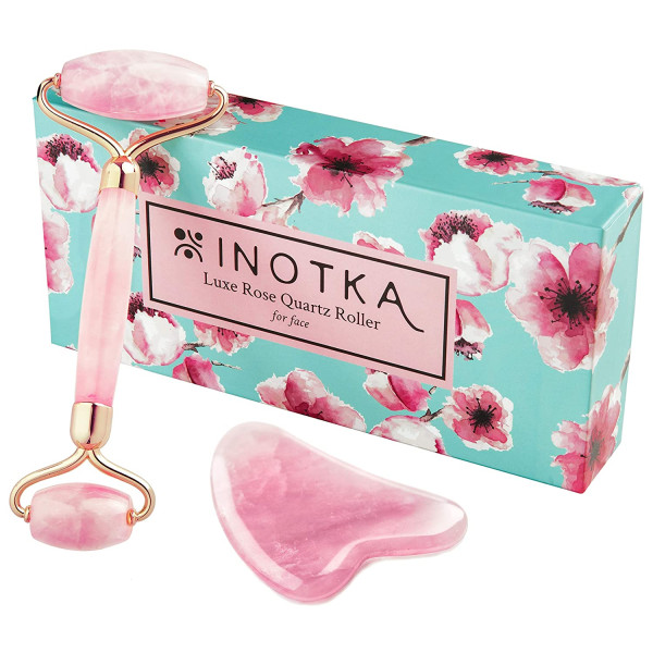 Inotka Luxe Rose Quartz Roller With Gua Sha For ..