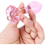 Natural Crystal Traditional Glass Wand (Pink)