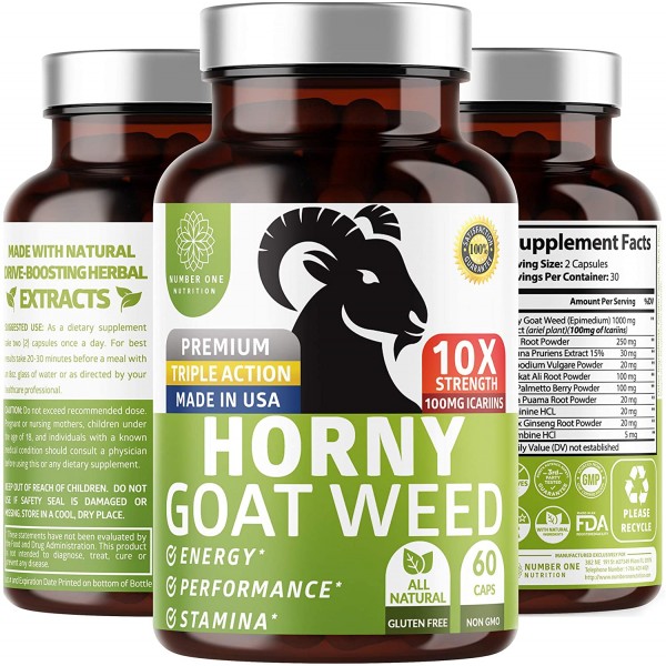Premium 3-in-1 Horny Goat Weed Extract for Men & Women Boost Energy, Stamina & Performance USA Made Sale in Paksitan