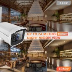 Security Camera Outdoor, 1080P WiFi Camera Surveillance Cameras, IP Camera with Two-Way Audio, IP66 Waterproof, Night Vision, Motion Detection, Activity Alert, Deterrent Alarm - iOS, Android