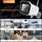 Security Camera Outdoor, 1080P WiFi Camera Surveillance Cameras, IP Camera with Two-Way Audio, IP66 Waterproof, Night Vision, Motion Detection, Activity Alert, Deterrent Alarm - iOS, Android