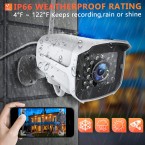 Security Camera Outdoor, 1080P WiFi Camera Surveillance Cameras, IP Camera with Two-Way Audio, IP66 Waterproof, Night Vision, Motion Detection, Activity Alert, Deterrent Alarm - iOS, Android