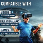 VR Headset Compatible with iPhone & Android - Universal Virtual Reality Goggles for Kids & Adults - Your Best Mobile Games 360 Movies w/ Soft & Comfortable New 3D VR Glasses (Silver)
