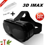 Virtual Reality Headset, 3D VR Goggles w/ Remote Controller[Gift] 3D Movies Video Games Viewer for iPhone 11 Pro XR XS X 8 7 6S 6 Plus Samsung S10 S9 S8 S7 S6 Edge + BLU A4 R2+ etc, Black VR Glasses