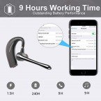 Bluetooth Headset, HonShoop Wireless Bluetooth Earpiece V5.0 Hands-Free Earphones with Stereo Mic, Compatible iPhone Android Cell Phones Driving/Business/Office (Red) (Red)