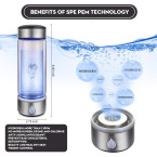 Saikun Portable Hydrogen Water Bottle Rechargeable PEM Technology Ionized Water Generator， Hydrogen Water Machine Hydrogen Generator (600-900PPB)