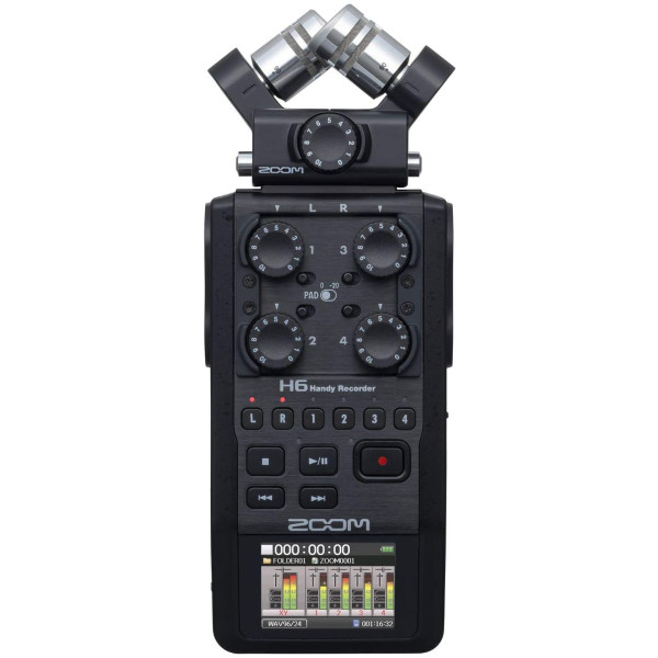 Zoom H6 All Black (2020 Version) 6-track Portabl..