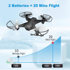 tech rc Mini Drone with Camera FPV Live Video Wifi Quadcopter, Easy Control with Headless Mode, Altitude Hold, Long Flight Time with 2 Batteries, App Control Available Toy Drone for Kids and Beginners