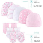 The Peanutshell Newborn Layette Gift Set for Baby Girls | 23 Piece Newborn Girl Clothes & Accessories Set | Fits Newborn to 3 Months | Floral Pink