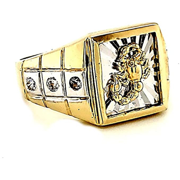 Real 10k Solid Yellow Gold Mens Scorpio Style Sq..