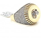 Real 10K Solid Yellow Gold Mens Scorpio Style Round Ring With CZ