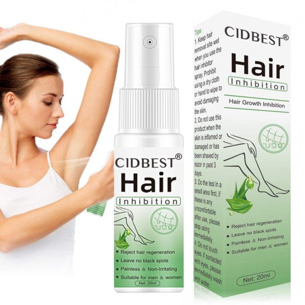 Hair Inhibitor, Hair Removal Spray, Painless Hair Stop Spray, Permanent Hair Removal Spray, for Men ＆ Women Underarm, Arm, Leg, Bikini, Whole Body
