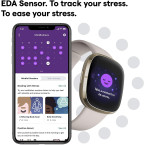 Fitbit Sense Advanced Smartwatch with Tools for Heart Health, Stress Management & Skin Temperature Trends, White/Gold, One Size (S & L Bands Included)