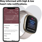 Fitbit Sense Advanced Smartwatch with Tools for Heart Health, Stress Management & Skin Temperature Trends, White/Gold, One Size (S & L Bands Included)