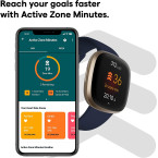 Fitbit Versa 3 Health & Fitness Smartwatch with GPS, 24/7 Heart Rate, Alexa Built-in, 6+ Days Battery, Midnight Blue/Gold, One Size (S & L Bands Included)