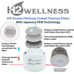 H2Wellness - Hydrogen Water Bottle Machine Generator SPE PEM Advanced Technology, Vent With Inhaler Adapter (White - Borosilicate)