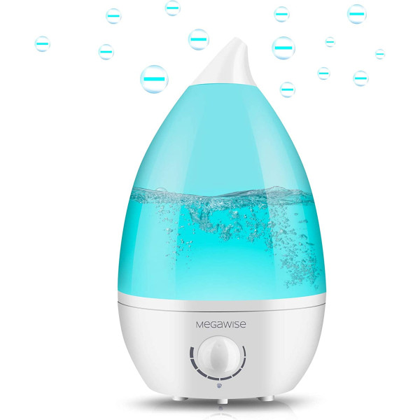 MEGAWISE Cool Mist Humidifiers for Bedroom, BabyRoom, Office and Plants, 0.5 Gal Essential Oil Diffuser with Adjustable Mist Output, 25dB Quiet Ultrasonic Humidifiers, Up to 10H, Easy to Clean