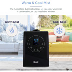 LEVOIT Humidifiers for Large Room Bedroom (6L), Warm and Cool Mist Ultrasonic Air Vaporizer for Home Whole House Babies, Customized Humidity, Remote Control, Whisper-Quiet (Black)