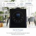 LEVOIT Humidifiers for Large Room Bedroom (6L), Warm and Cool Mist Ultrasonic Air Vaporizer for Home Whole House Babies, Customized Humidity, Remote Control, Whisper-Quiet (Black)