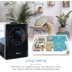 LEVOIT Humidifiers for Large Room Bedroom (6L), Warm and Cool Mist Ultrasonic Air Vaporizer for Home Whole House Babies, Customized Humidity, Remote Control, Whisper-Quiet (Black)