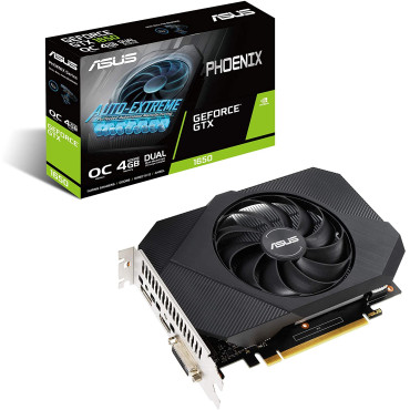 ASUS Phoenix NVIDIA GeForce GTX 1650 OC Edition Gaming Graphics Card (PCIe 3.0, 4GB GDDR6 Memory, HDMI, DisplayPort, DVI-D, Axial-tech Fan Design)