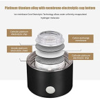 Portable Hydrogen Water Generator with Glass Bottle and Inhaler Adapter, Hydrogen Alkaline Glass Water Bottle Make Hydrogen Content up to 1300-1600 PPB --S SMAUTOP