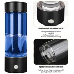 Portable Hydrogen Water Generator with Glass Bottle and Inhaler Adapter, Hydrogen Alkaline Glass Water Bottle Make Hydrogen Content up to 1300-1600 PPB --S SMAUTOP