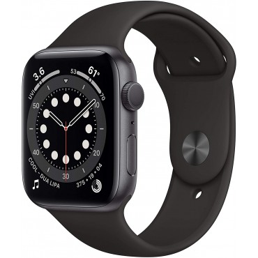 New Apple Watch Series 6 (GPS, 44mm) - Space Gray Aluminum Case with Black Sport Band
