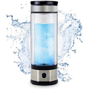 Lonruis Hydrogen Rich Water Cup,PEM Technology Ionizer,Portable USB Rechargeable Ionized Water Generator Anti Aging Antioxidant Glass Bottle- 350ml