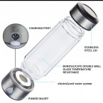 Portable Hydrogen Water Bottle,Glass Hydrogen Water Generator USB Rechargeable 3-mins Water ionizer Bottle with pem Sports Cup
