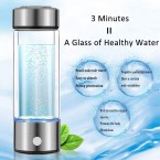 tengertang Hydrogen Rich Health Cup Alkaline Ionizer Generator USB Rechargeable Electrolysis Generator Ionization Bottle Weak Alkaline Cup Anti-Oxidation and Anti-Aging Glass Health Cup