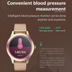 Smart Watch for Women, Full Touch Screen IP68 Waterproof, Fitness Tracker with Heart Rate Blood Pressure Oxygen Monitor Step Calorie Counter Music Control, Smartwatch for iPhone Android Phones (Gold)