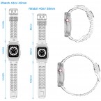 COOYA Compatible for Apple Watch Band 44mm 42mm Women Men iWatch Wristband with Protective Rugged Case Sport Strap Adjustable Replacement Band Compatible with Apple Watch Series 6 SE 5 4 3 2, Clear