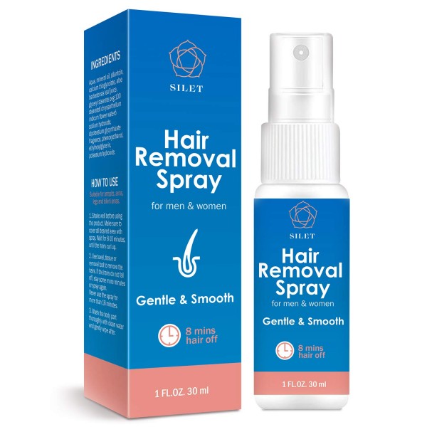 Hair Removal Inhibitor Spray 2-in-1 Reduce Stop Growth Permanent Result Painless Non-Irritating for Face Arm Leg Armpit Men Women Hypoallergenic All Skin Types Sensitive Formula