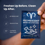 Promescent Flushable Wet Wipes for Adults with Aloe Vera, Personal Cleansing Intimate Hygiene Cloths for Men and Feminine Use - pH Balanced, Gentle, Hypoallergenic, Individually Wrapped (40 Count)