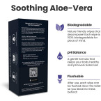 Promescent Flushable Wet Wipes for Adults with Aloe Vera, Personal Cleansing Intimate Hygiene Cloths for Men and Feminine Use - pH Balanced, Gentle, Hypoallergenic, Individually Wrapped (40 Count)