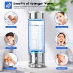 N.P Hydrogen Water Bottle Generator with Dual Chamber,PEM and SPE Technology,Up to 1700PPB,Portable Hydrogen Water Maker,Hydrogen Water Machine,New Technology Glass (a)