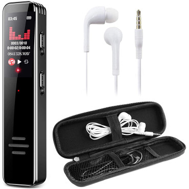 Portable Digital Voice Recorder, Voice Activated Recorder, Stereo HD Audio Recording Device with Noise Reduction, Color Screen, Dual Microphones, for Lectures/Meetings/Class + Hard Carrying Case Portable Digital Voice Recorder, Voice Activated Recorder, Stereo HD Audio Recording Device with Noise Reduction, Color Screen, Dual Microphones, for Lectures/Meetings/Class + Hard Carrying Case