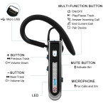 HonShoop Bluetooth Headset， Wireless Bluetooth Earpiece V5.0 Hands-Free Earphones Ultralight Hands Free Business Earphone with Mic for Business/Office/Driving (Black)