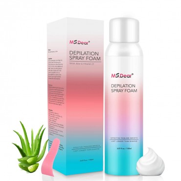 Hair Removal Spray Foam, MSDEAR Painless Hair Inhibitor for Women , Hair Removal Cream for Armpit, Leg, Bikini Line, Effective Depilatory Cream 5.1OZ