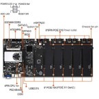 VELIHOME BTC-37 Mining Machine Motherboard CPU Group 8 Video Card Slots DDR3 Memory Integrated VGA Interface Low Power Consume Tools Accessories